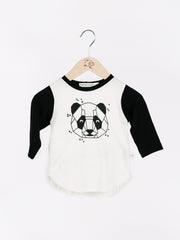 long sleeve tee shirt in merino with round neckline in size 4_lily panda