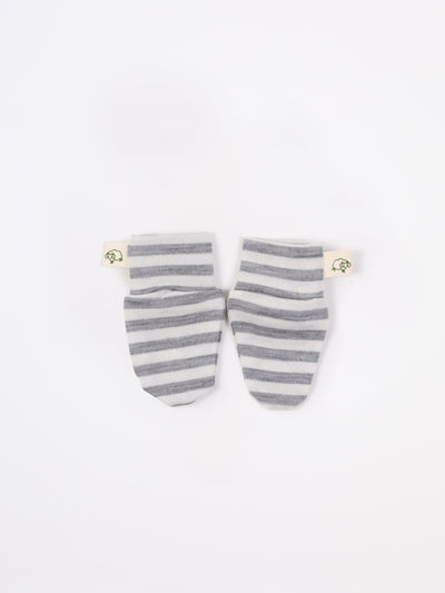mokopuna scratch mittens in merino with foldable cuffs in size NB_cloudy bay stripe